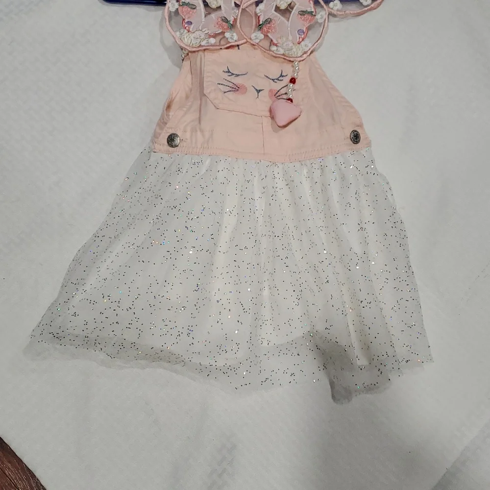 Vtg OshKosh B'gosh Peach pink white Vestbak Dress